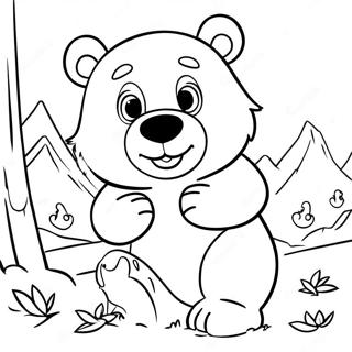 Grizzy The Bear Playing With Lemmings Coloring Page 12507-10141