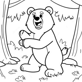 Grizzy The Bear Playing With Lemmings Coloring Page 12507-10142