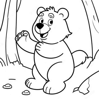 Grizzy The Bear Playing With Lemmings Coloring Page 12507-10143