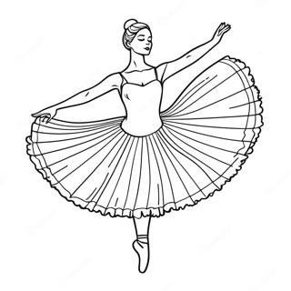 Realistic Ballerina Dancing In A Graceful Pose Coloring Page 12516-10150