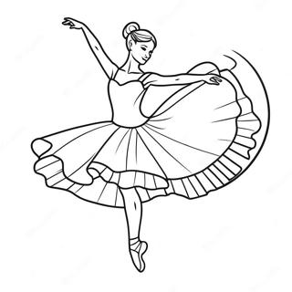 Realistic Ballerina Dancing In A Graceful Pose Coloring Page 12516-10151