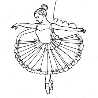 Elegant Ballerina In A Beautiful Tutu Coloring Page 12517-10146