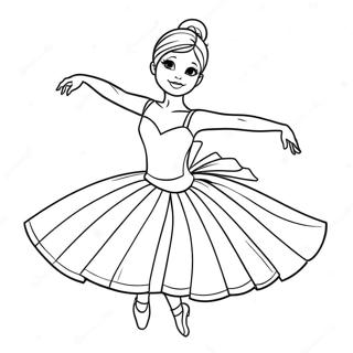 Elegant Ballerina In A Beautiful Tutu Coloring Page 12517-10148