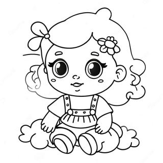 Cute Baby Doll With Big Eyes Coloring Page 12527-10158