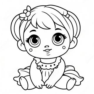 Cute Baby Doll With Big Eyes Coloring Page 12527-10160