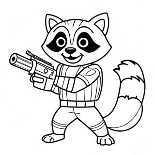 Rocket Raccoon With Blasters Coloring Page 1252-998