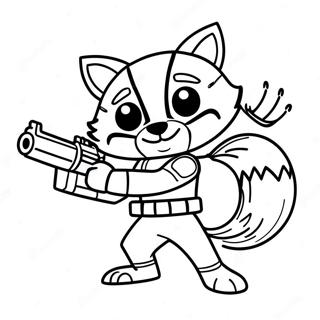 Rocket Raccoon With Blasters Coloring Page 1252-999