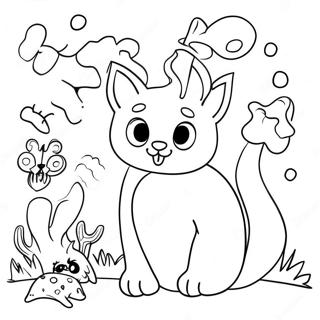 Reverse Coloring Page With Whimsical Animals 12536-10161