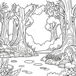 Intricate Reverse Coloring Page Of A Fantasy Forest 12537-10169