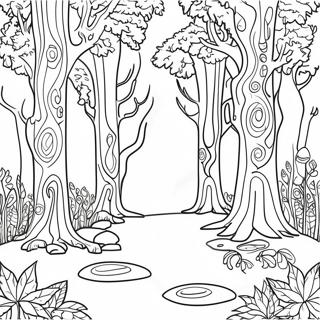 Intricate Reverse Coloring Page Of A Fantasy Forest 12537-10170