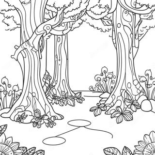 Intricate Reverse Coloring Page Of A Fantasy Forest 12537-10171