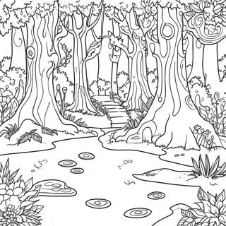 Intricate Reverse Coloring Page Of A Fantasy Forest 12537-10172