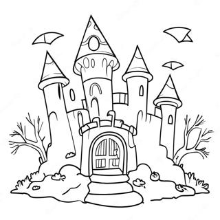 Spooky Halloweentown Castle Coloring Page 12557-10181