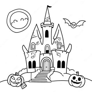 Spooky Halloweentown Castle Coloring Page 12557-10182