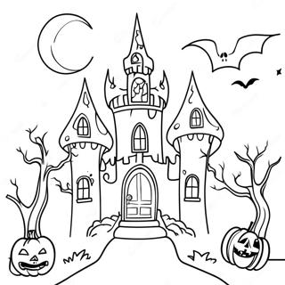 Spooky Halloweentown Castle Coloring Page 12557-10184