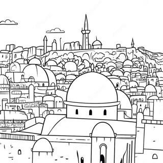 Jerusalem Skyline Coloring Page 12567-10187