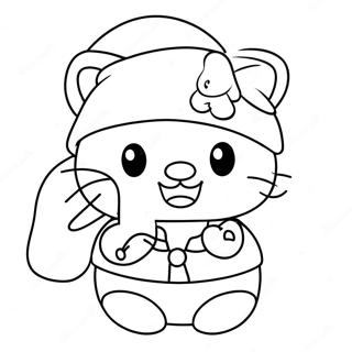 Hello Kitty In Santa Hat Coloring Page 12577-10193