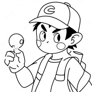 Ash Ketchum Pokemon Coloring Page 12586-10198