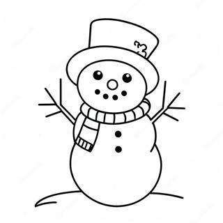 Cute January Snowman Coloring Page 12596-10210