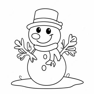 Cute January Snowman Coloring Page 12596-10211