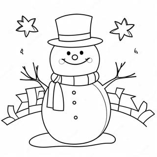 Cute January Snowman Coloring Page 12596-10212