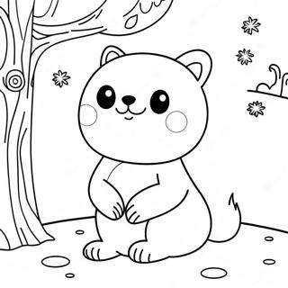 Adorable January Winter Animals Coloring Page 12597-10217