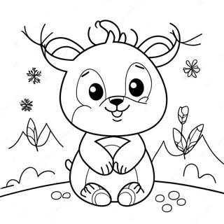 Adorable January Winter Animals Coloring Page 12597-10218