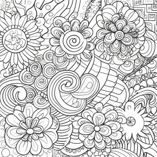 70s Retro Patterns Coloring Page 12616-10222