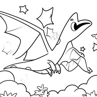 Pterodactyl Flying In The Sky Coloring Page 12626-10233