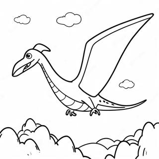 Pterodactyl Flying In The Sky Coloring Page 12626-10234