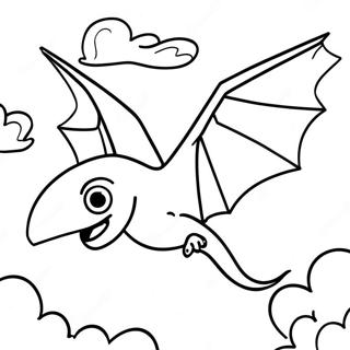 Pterodactyl Flying In The Sky Coloring Page 12626-10235