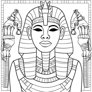 Pharaoh With A Golden Crown Coloring Page 12637-10247