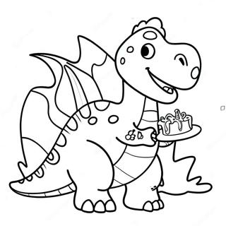 Happy Birthday Dinosaur Coloring Page 12676-10274