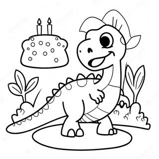 Happy Birthday Dinosaur Coloring Page 12676-10275