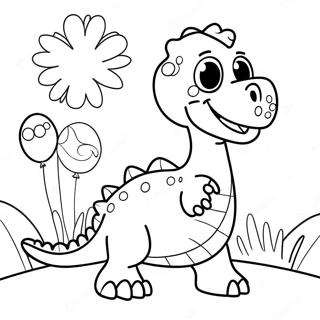 Happy Birthday Dinosaur Coloring Page 12676-10276