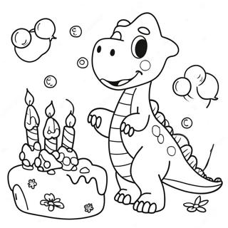 Cute Dinosaur Birthday Party Coloring Page 12677-10281