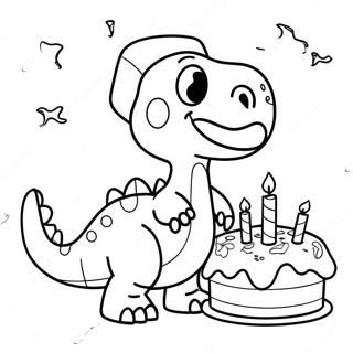 Cute Dinosaur Birthday Party Coloring Page 12677-10284