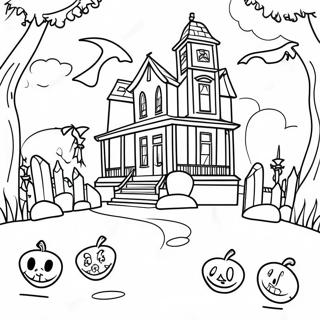 Disney Haunted Mansion Spooky Graveyard Coloring Page 12717-10306