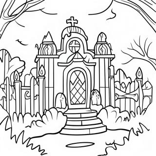 Disney Haunted Mansion Spooky Graveyard Coloring Page 12717-10308