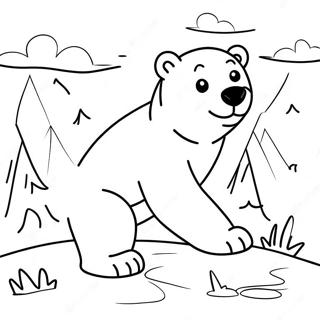 Cute Polar Bear Playing Coloring Page 1272-1029