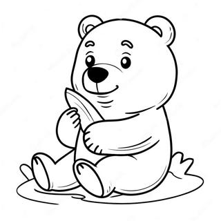 Cute Polar Bear Playing Coloring Page 1272-1030