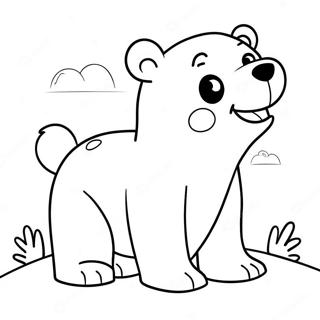 Cute Polar Bear Playing Coloring Page 1272-1031