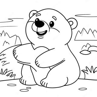 Cute Polar Bear Playing Coloring Page 1272-1032