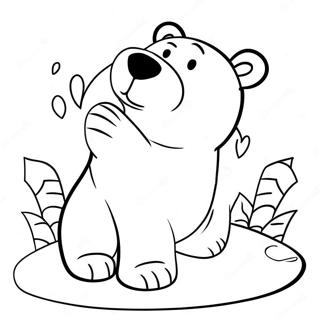 Cute Polar Bear Playing Coloring Page 1272-1064