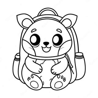 Cute Animal Backpack Coloring Page 12747-10333