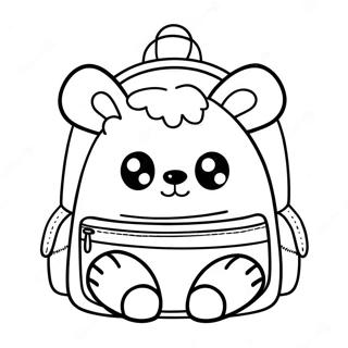 Cute Animal Backpack Coloring Page 12747-10335