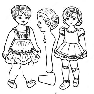 Paper Doll Coloring Pages