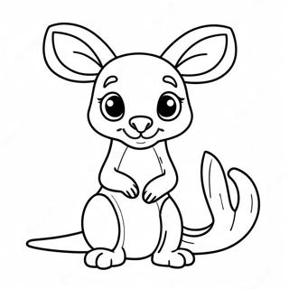 Cute Kangaroo With Baby Coloring Page 12767-10349