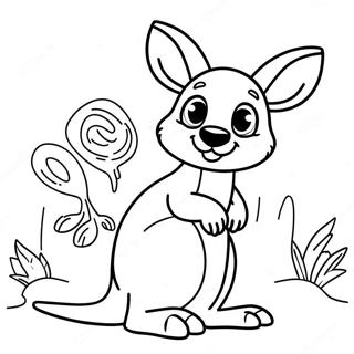 Cute Kangaroo With Baby Coloring Page 12767-10350