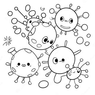 Cute Cartoon Cancer Cells Coloring Page 12787-10365